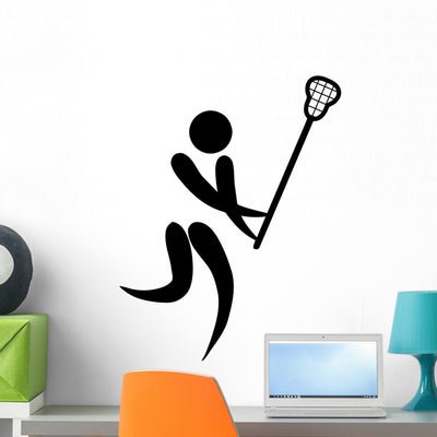 Lacrosse Sign Wall Decal shown on a wall