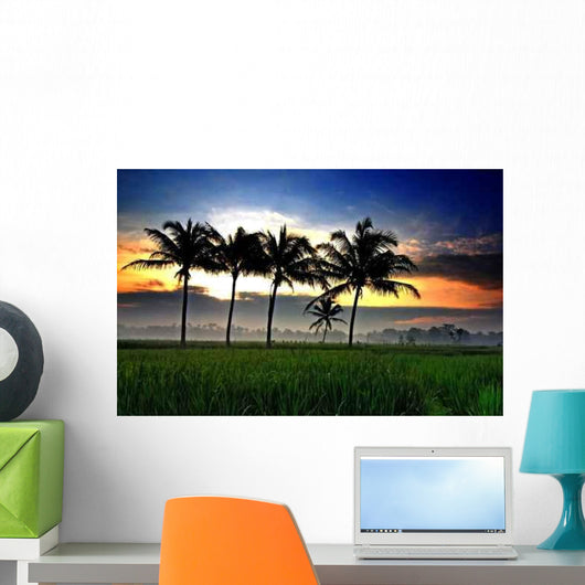 Ricefield Sunrise Wall Decal