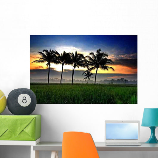Ricefield Sunrise Wall Decal
