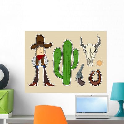Vector Wild West Elements shown on a wall