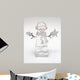 Ice Cube Snowman Close-up Wall Decal