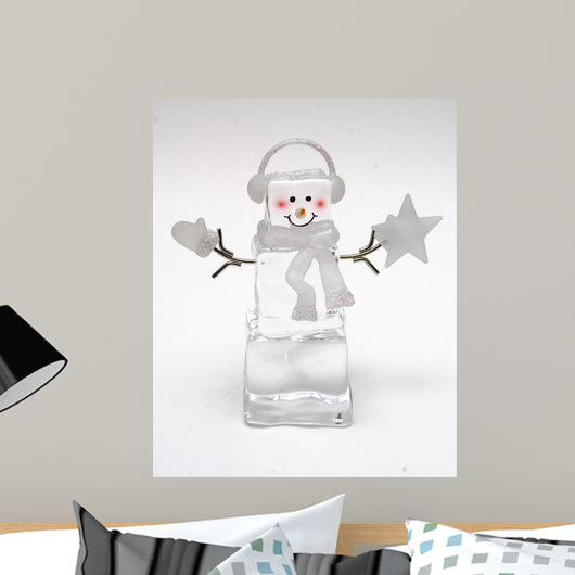 Ice Cube Snowman Close-up Wall Decal -  – Wallmonkeys