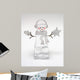 Ice Cube Snowman Close-up Wall Decal