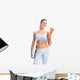 Fitness woman with apple Wall Decal