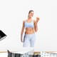 Fitness woman with apple Wall Decal
