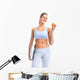 Fitness woman with apple Wall Decal