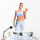 Fitness woman with apple Wall Decal