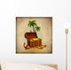 Drawing of pirate's treasure Wall Decal