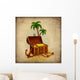Drawing of pirate's treasure Wall Decal