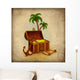 Drawing of pirate's treasure Wall Decal