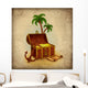 Drawing of pirate's treasure Wall Decal