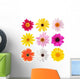 Collection Daisy Flowers Wall Decal Sticker Set