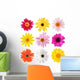 Collection Daisy Flowers Wall Decal Sticker Set