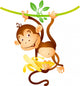 Monkey on liana Wall Decal