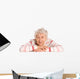 Portrait of the old woman isolated on white Wall Decal