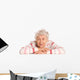Portrait of the old woman isolated on white Wall Decal