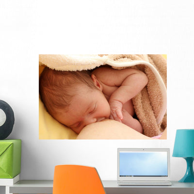 Breastfeeding shown on a wall