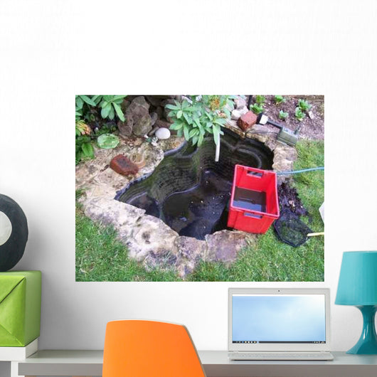 Cleaning Pond Wall Decal