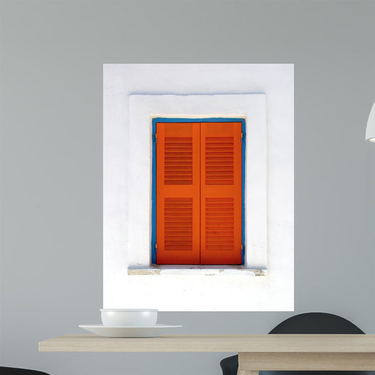 Orange Window Santorini Greece Wall Decal