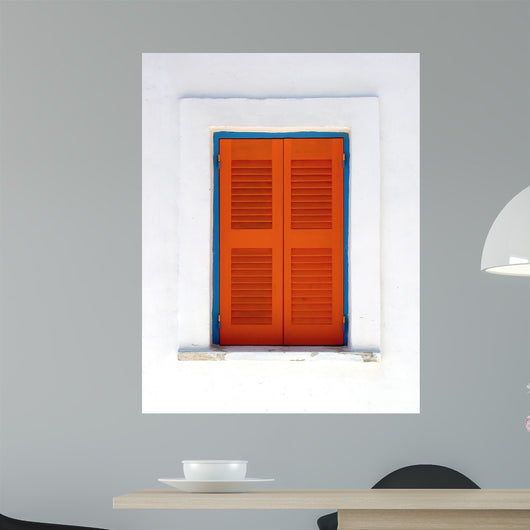 Orange Window Santorini Greece Wall Decal