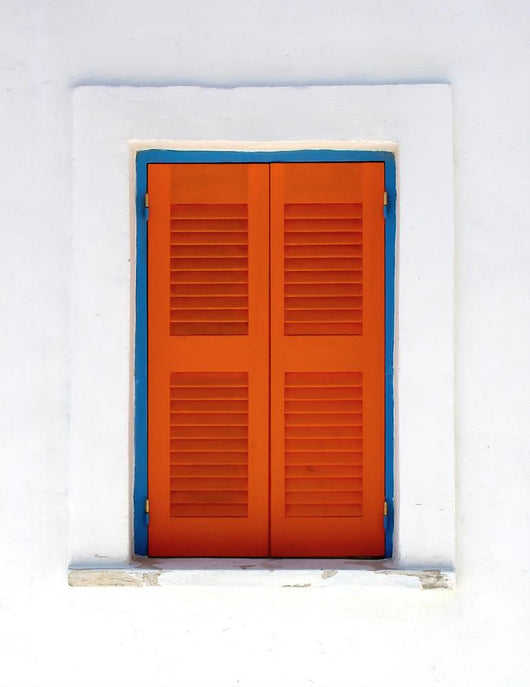 Orange Window Santorini Greece Wall Decal