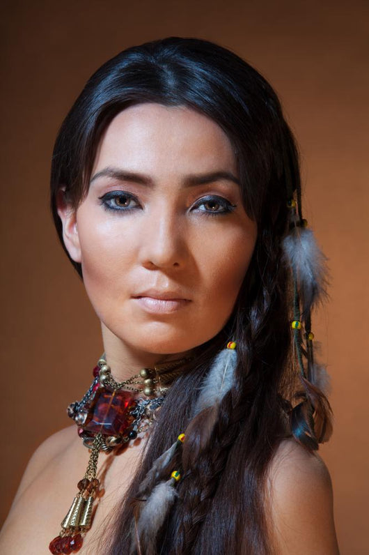 Portrait of American Indian Woman Wall Mural