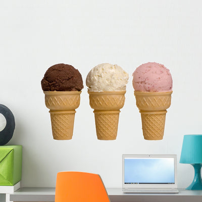 Ice Cream Flavors Wall Decal shown on a wall