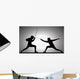 Silhouette illustration of two fencers Wall Mural