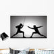 Silhouette illustration of two fencers Wall Mural