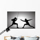 Silhouette illustration of two fencers Wall Mural