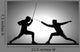 Silhouette illustration of two fencers Wall Mural
