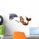 Mermaid Greets Dolphin Wall Decal