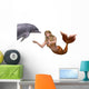 Mermaid Greets Dolphin Wall Decal
