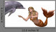 Mermaid Greets Dolphin Wall Decal