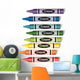 Vector Colorful Wax Crayons Wall Mural