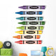 Vector Colorful Wax Crayons Wall Mural