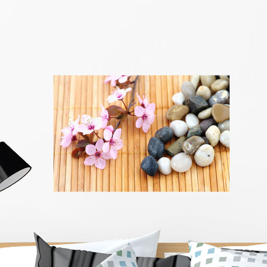 Zen Stones and Flower Wall Decal