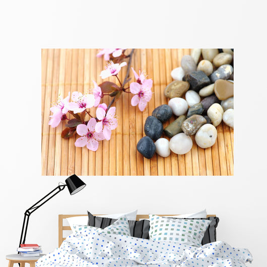 Zen Stones and Flower Wall Decal