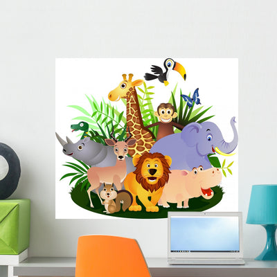 Animal Cartoon shown on a wall