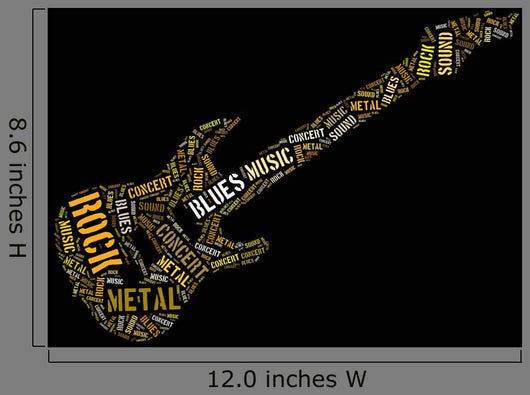 Tagcloud Guitar Silhouette Music