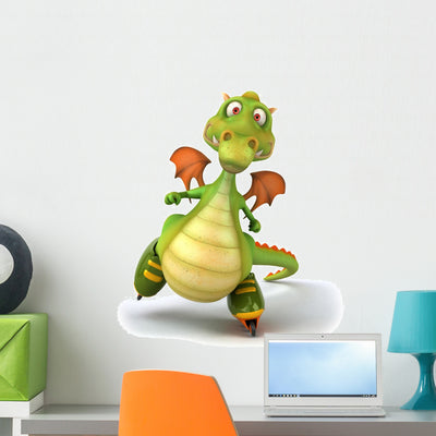 Dragon Wall Decal shown on a wall