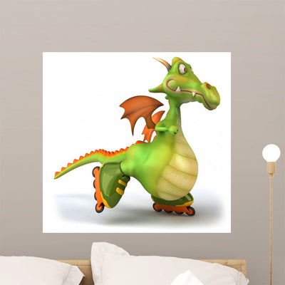 Dragon Wall Decal shown on a wall