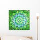 Green Painted Picture With Circle Pattern Wall Mural