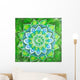 Green Painted Picture With Circle Pattern Wall Mural