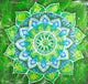 Green Painted Picture With Circle Pattern Wall Mural