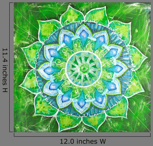 Green Painted Picture With Circle Pattern Wall Mural