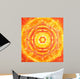 Abstract Orange Painted Picture with Circle Pattern Wall Mural