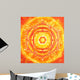 Abstract Orange Painted Picture with Circle Pattern Wall Mural