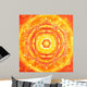 Abstract Orange Painted Picture with Circle Pattern Wall Mural