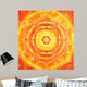 Abstract Orange Painted Picture with Circle Pattern Wall Mural